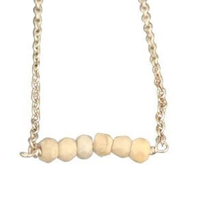 Kris Nations Howlite Mystic Bar Necklace – Delicate Beaded Stone Jewelry